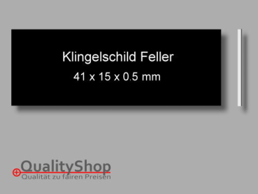 Klingelschild Feller Kunststoff schwarz/matt 41x15x0.5 mm
