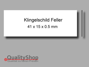 Klingelschild Feller Kunststoff weiss/matt 41x15x0.5 mm