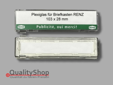 Plexiglas für Briefkasten RENZ zum Clipsen 103 x 28 mm