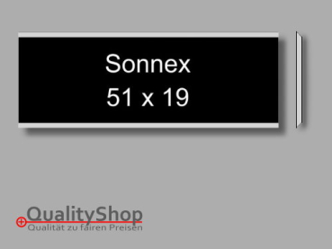 Klingelschild Sonnex Alu schwarz poliert 51 x 19 x 1.0 mm