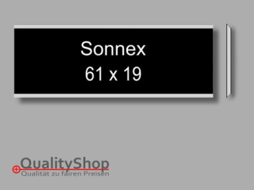 Klingelschild Sonnex Alu schwarz poliert 61 x 19 x 1.0 mm