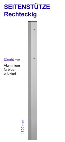 Stütze zum Einbetonieren Alu Rechteckig 30x60 mm