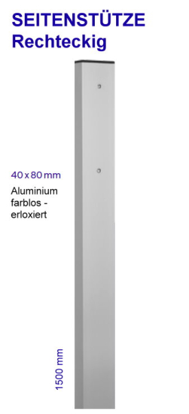 Stütze zum Einbetonieren Alu Rechteckig 40x80 mm