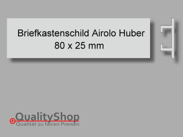 Briefkastenschild Huber Airolo 80×25 Alu farblos
