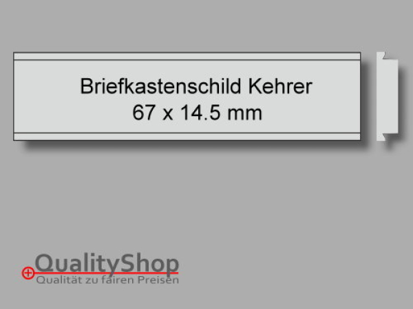 Briefkastenschild Kehrer Silber 67x14.5 mm
